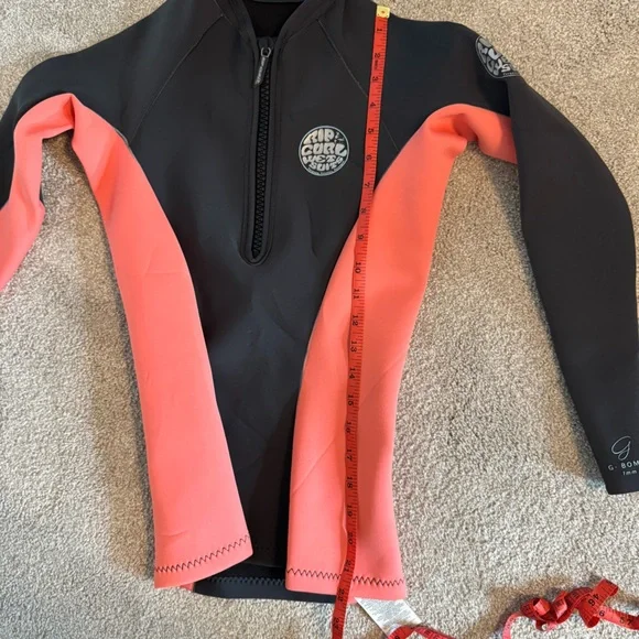 Rip Curl Black Wetsuit g-bomb front half zip jacket - Picture 7 of 9